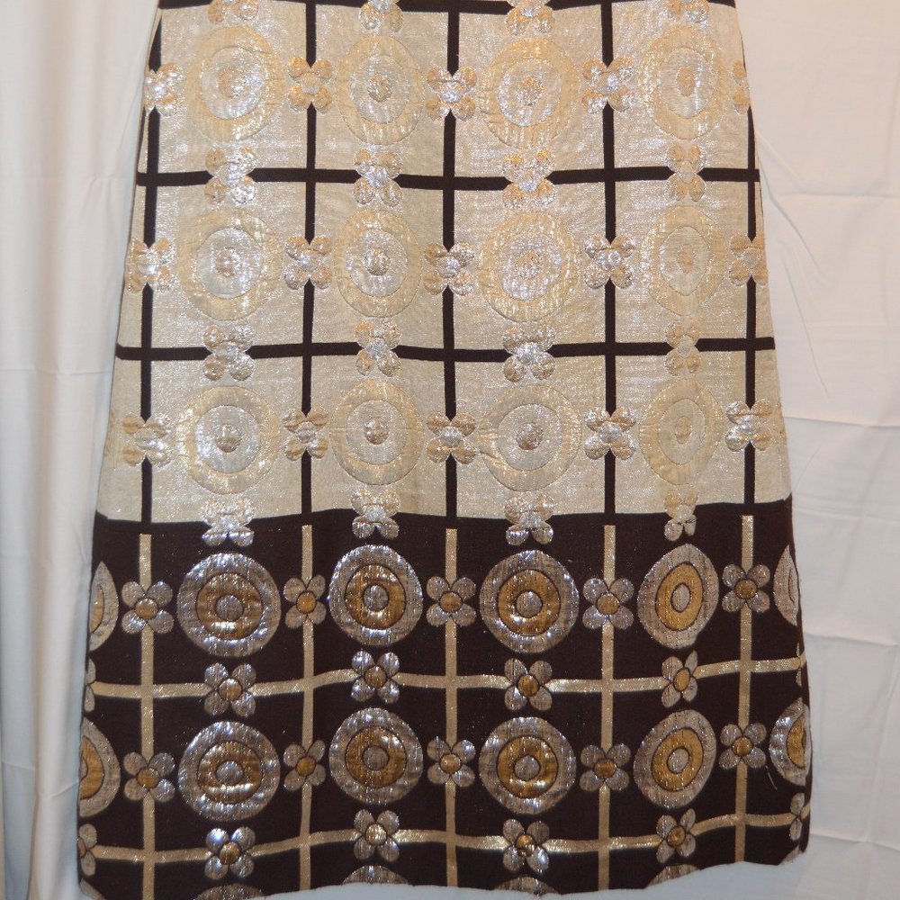 Brown and Cream Ankle length Skirt